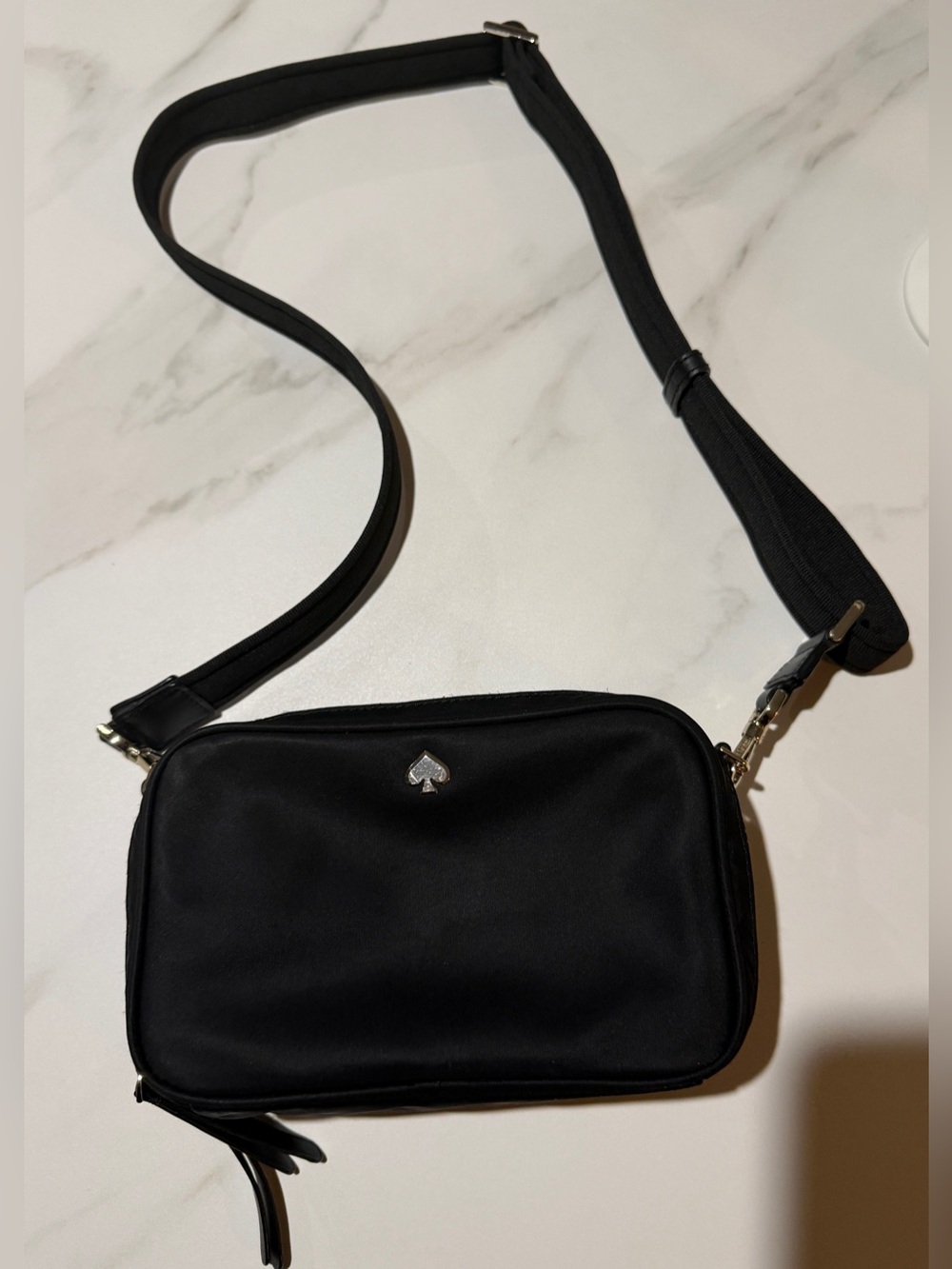 kate spade Black Crossbody with Silver Spade Accent - Picture 2 of 16